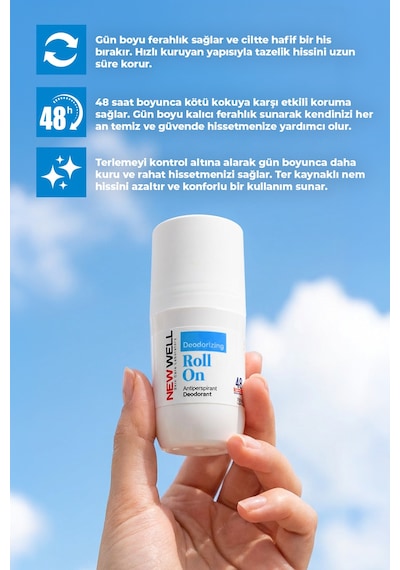 Deodorizing Roll On Terleme Önleyici Koltuk Altı Roll On Mavi 75 Ml