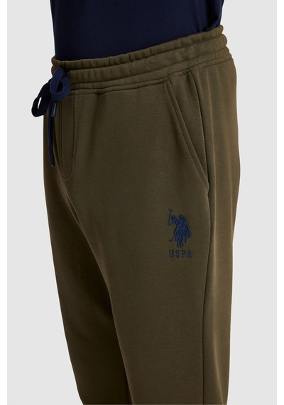 U.S. Polo Assn. Erkek Haki Slim Fit Bağcıklı Eşofman Altı 50329409-vr111 Koyu Haki