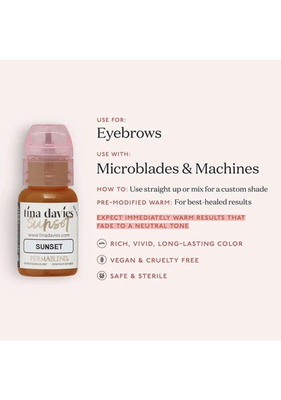 Perma Blend Tina Davies Sunset Kalıcı Makyaj Kaş Pigmenti 15ml Diğer