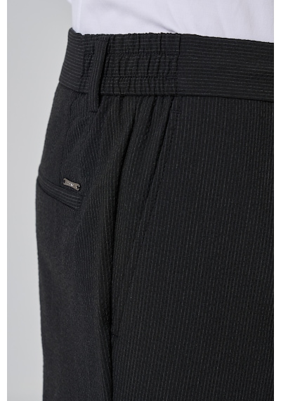 Morven Erkek Siyah Poliviskon Trend Çizgili Slim Fit Jogger Pantolon 26ms003002001 Siyah