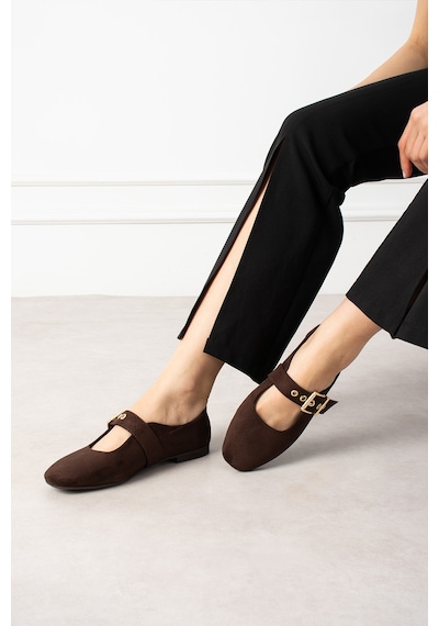 Wolk Shoes Mono Kadın Babet Süet Kahverengi Süet