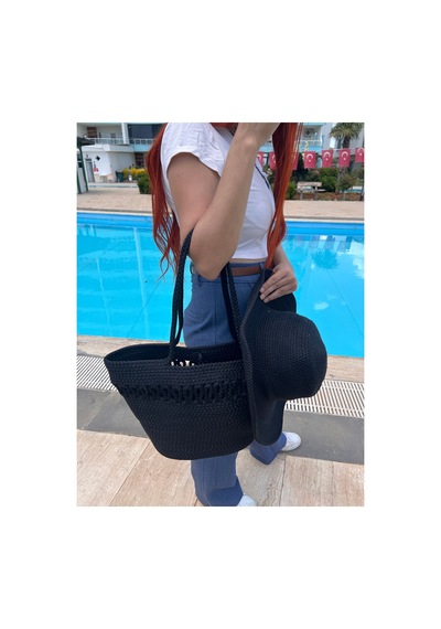 Zeora Home Kadın Jüt Hasır Görünümlü Plaj Çantası Ve Geniş Kenarlı Şapka Seti Yazlık Tatil Omuz Çantası Plaj Kombini Siyah Siyah Zeora Home Kadın Jüt Hasır Görünümlü Plaj Çantası Ve Geniş Kenarlı Şapka Seti Yazlık Tatil Omuz Çantası Plaj Kombini Siyah Siyah