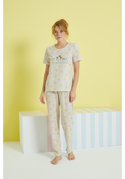 Siyah İnci Çok Renkli Örme Pijama Takım 24107099