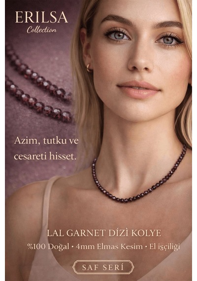Sertifikalı Lal Garnet Dizi Kolye - 4mm Elmas Kesim Minimal Seri Çok renkli