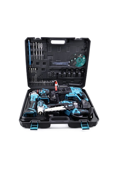 Chelikbei Beşli Set MK350 Budama Testeresi 13MM Çelik Mandren + Somun Sıkma + Şarjlı Spiral + Şarjlı Hilti