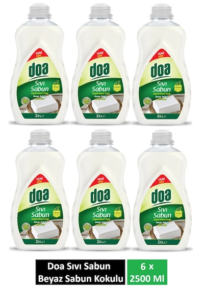 Doa Sıvı Sabun Beyaz Sabun Kukokulu 2.5 Lt X 6 Adet