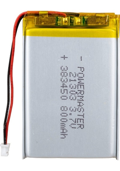 Powermaster 3.7 Volt 800 Mah Lityum Polimer Şarjlı Pil 3.8x34x50 Mm Akıllı Saat Kulaklık Pili