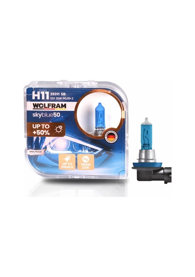 H11 Ampül Sky Blue Beyaz Işık 12v 55w -wolfram 29311 Sb