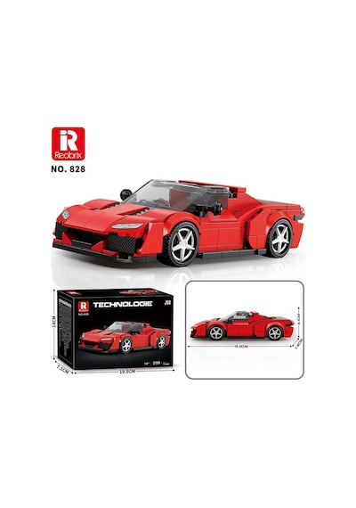 Reobrix Technic 828 Ferrari J50 Spor Araba Yaratıcı Yapı Blok Seti Building Blocks - 298 Parça