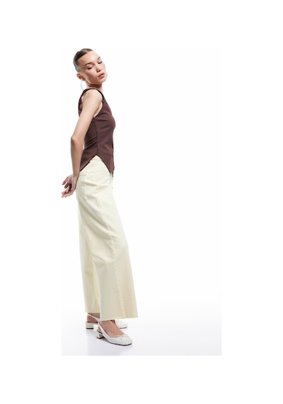 Koton Cep Detaylı Düğmeli Pamuklu Crop Geniş Paça Denim Pantolon - Culotte Jean Sarı 5sal40007mw Sarı Koton Cep Detaylı Düğmeli Pamuklu Crop Geniş Paça Denim Pantolon - Culotte Jean Sarı 5sal40007mw Sarı
