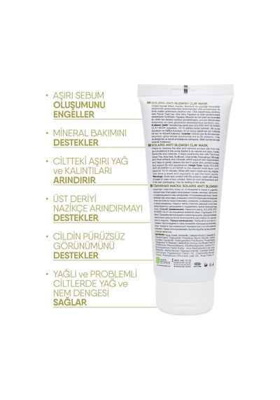 Solaris Kil Maskesi Yağlı ve Lekeli Ciltler İçin 100 ML