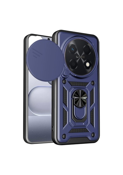 Caseonn Huawei Nova 15 Max Kılıf Sürgülü Kamera Korumalı Yüzüklü Mıknatıslı Tank Kapak Lacivert