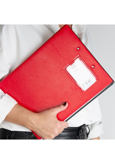 Evrak Sunum Firma Klasörü Sekreterlik Çift Mekanizmalı A4 Ring Binder File 250 Yaprak Kapasiteli 23x31 Cm. Kırmızı