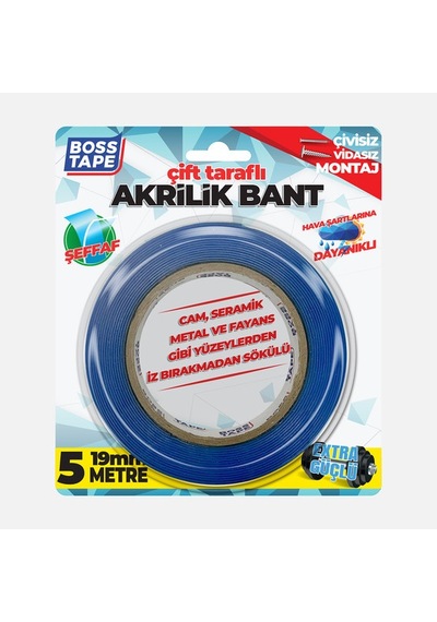 Boss Tape Mavi Akrilik Çift Taraflı Bant Diğer
