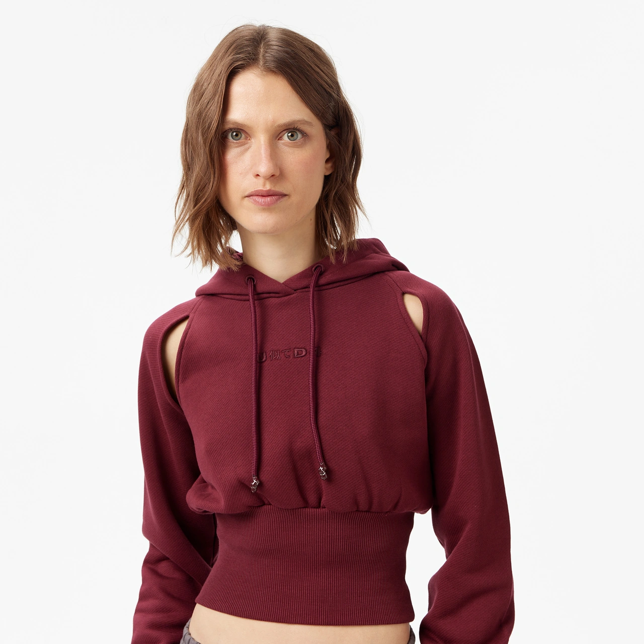 Unıted4 Classic Kadın Bordo Sweatshirt Damejı Bordo