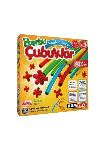 5462 Kumtoys. Bambu Çubuklar - 300 Parça / +3 Yaş