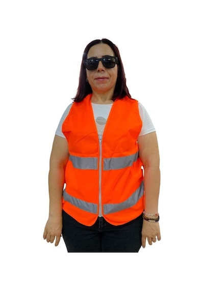 Fermuarlı Tcu İkaz Yeleği Xl Beden 59 Cm Çok Renkli