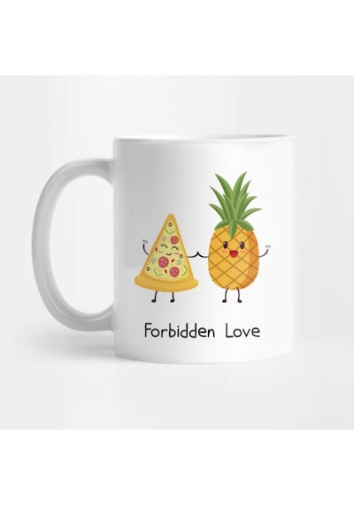 Yasak Aşk - Ananas Ve Pizza - Pizza Sevgisi Kupa Bardak Çok Renkli