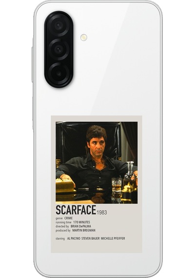 Samsung Galaxy A26 Uyumlu Scarface Mini Poster Tasarımlı Baskılı Silikon Kılıf Renkli