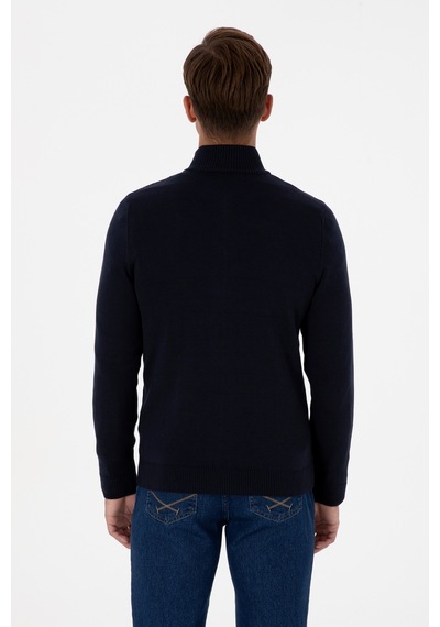 U.S. Polo Assn. Erkek Slim Fit Lacivert Basic Triko Hırka 50313688-VR033