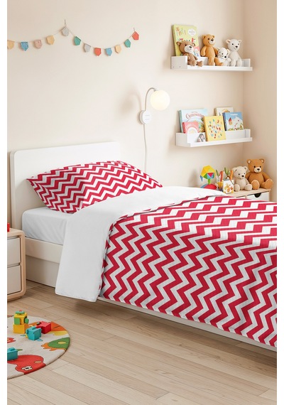 Zigzag Geometrik Fuşya Genç Odası Tek Kişilik Pike Takımı - Modern 160x220 Cm Kapitone Yatak Örtüsü Mercansı Sis Sırları