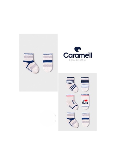Caramell Pamuklu Erkek Bebek 3'lü Çorap 0-3 Ay Crml.coe2122 Çok Renkli