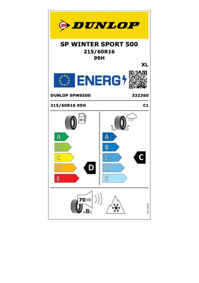 Dunlop 215/60 R16 99H Xl Sp Winter Sport 500 2025