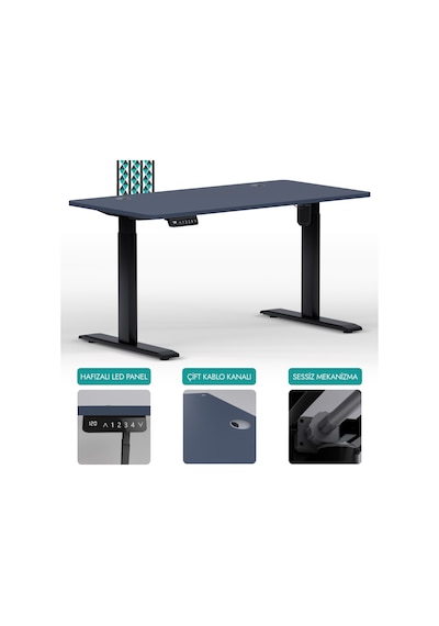 Karr Office O-Flex O1S6 Tek Motorlu Elektrikli Yükseklik Ayarlı Masa - 160X80 - Pasifik Mavi Mavi Karr Office O-Flex O1S6 Tek Motorlu Elektrikli Yükseklik Ayarlı Masa - 160X80 - Pasifik Mavi Mavi
