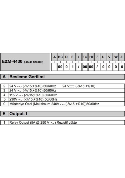 Emko Ezm-9930.50001/0000/0000 ,96x96mm 220vac 6-hane Sayıcı