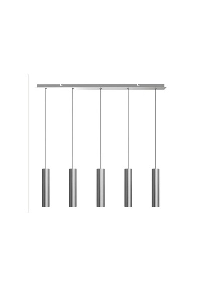 Mylights Sıralı Masaüstü Beşli 5 Li Sartkıt 120cm Metal Gövde Tasarruflu Led Ampul İnox Paslanmaz Kaplama Mat Sarı Inox