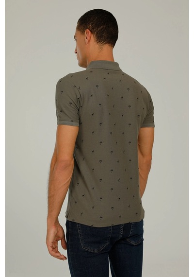 22971-men Poloshırt K.hak Haki Erkek Kısa Kol T-shirt Siyah