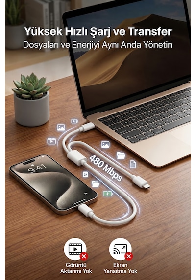 3 Uçlu Hızlı Şarj Kablosu 100w Type-c Lightning Çoklu Şarj Aleti Kablosu 50 Cm Beyaz