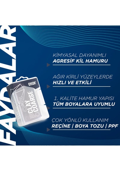 Gyeon Q²m Clay Coarse Evo Agresif Yüzey Temizleyici Kil Hamuru -