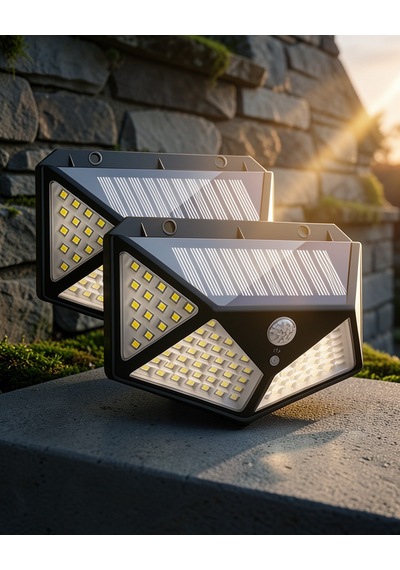 Solar Işıklandırma Sensörlü 100 Led Bahçe Lambası Uuczyx100lamba3