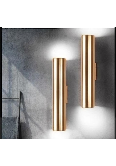 Mylights Parlak Gold Parlak Altın Led Çift Yön Led Aplik Amp Altın