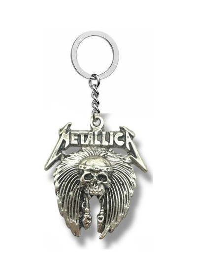 Metallica Temalı Gümüş Renk Unisex Metal Anahtarlık Rock Ve Metal Aksesuar 32777179