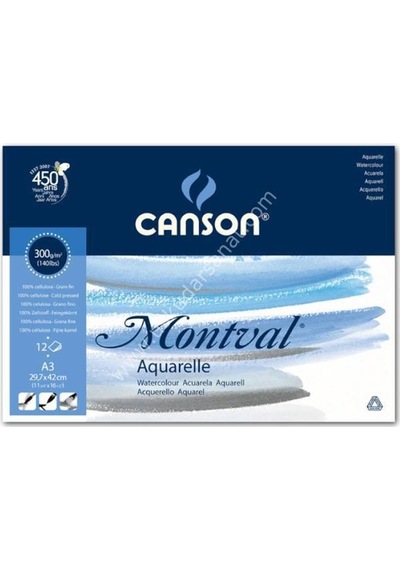 Canson Montval Suluboya Blok 29.7x42 CM A3 12 Yaprak 300 G