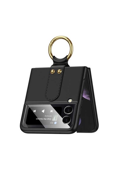 Rba Aksesuar Galaxy Uyumlu Z Flip 3 Kılıf Rba Flip Ring Kıpta Kapak - Gümüş Gümüş