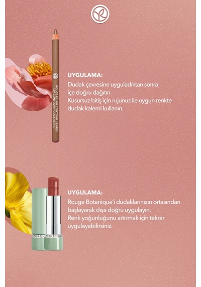 Yves Rocher Glow Dudak Duo Makyaj Seti - Dudak Kalemi -bej Kahve & Glow Ruj - Kahve