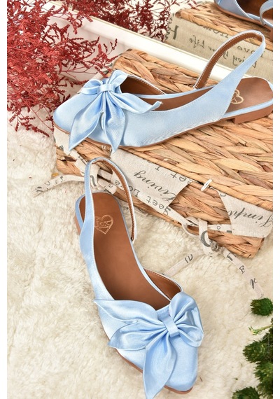 Fox Shoes Bebek Mavisi Kumaş Kadın Babet H726809004 Bebek Mavi