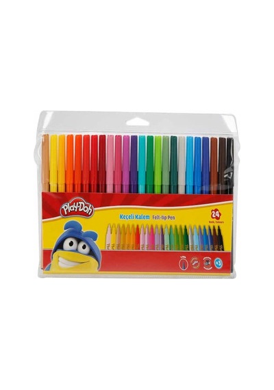 24 Renkli 2 Mm Keçeli Kalem Seti, Play-doh Eğlencesiyle