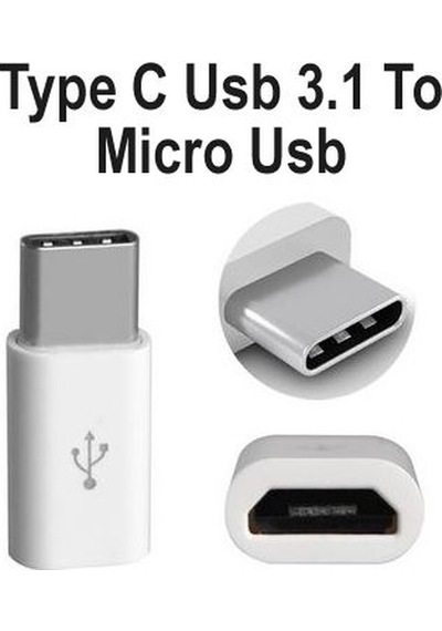 Type C Usb 3.1 To Micro Usb Şarj Çevirici Adaptör Dönüştürücü Çev