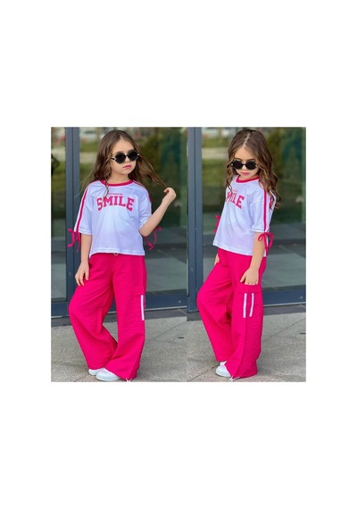Uğur Bebe Crop T-shirt Kargo Cep Paraşüt Pantolon Takım Beli Paçası Ayarlamalı Pantolon Crop İp Detaylı Beyaz Beyaz Uğur Bebe Crop T-shirt Kargo Cep Paraşüt Pantolon Takım Beli Paçası Ayarlamalı Pantolon Crop İp Detaylı Beyaz Beyaz