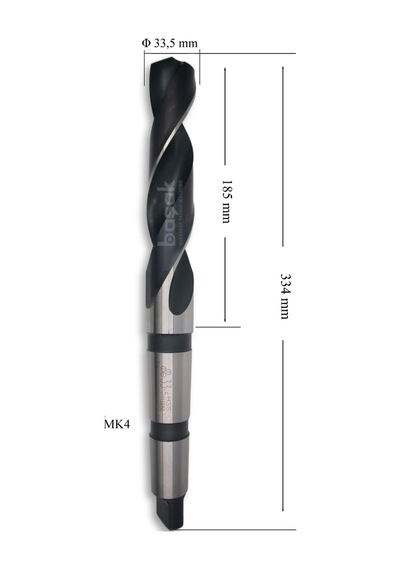 MTE 33,5 mm Mors Konik Saplı Matkap Ucu HSS (DIN 345)