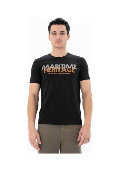 AR-MA Arma Erkek Slim Fit Bisiklet Yaka Tişört Y25344452201 Siyah