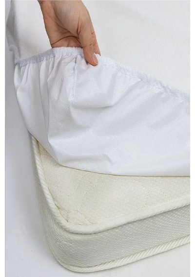 Altın Karma 70x140 Cm Pamuk Kumaş Full Kenar Fitted Sıvı Geçirmez Alez Beyaz