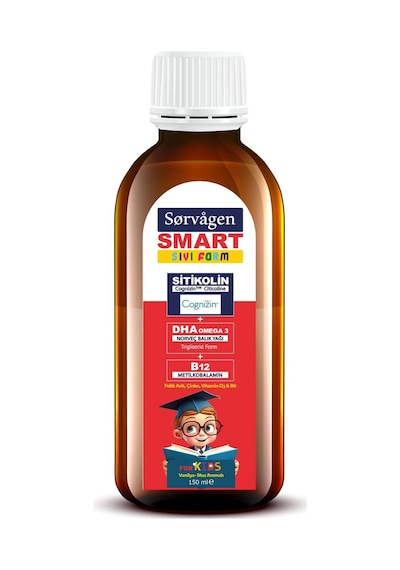 Sorvagen Smart Kids Sıvı Form Sitikolin Dha Omega 3 Norveç Balık Yağı Ve B12 3 x 150 ML
