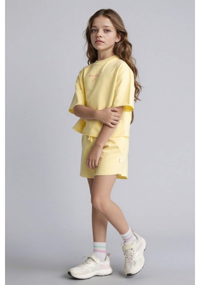 Defacto Sweatshirt Kumaşı 2li Takım Kız Çocuk H5745a826smyl127 Sarı-yl127