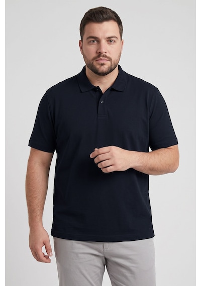 Tommy Life Lacivert Polo Yaka Büyük Beden Battal Erkek T-shirt - 88511
