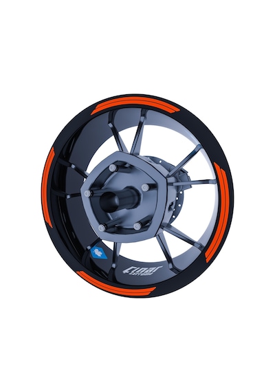 Floresan Turuncu Double Stripe Jant Şeridi Sticker Çınar Extreme